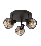 Spotlight ceiling lamps - Lucide MAREN Ceiling Spotlight Black 3xE14 Retro Style 77978/13/30 - product 1