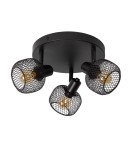 Spotlight ceiling lamps - Lucide MAREN Ceiling Spotlight Black 3xE14 Retro Style 77978/13/30 - product 2