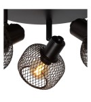 Spotlight ceiling lamps - Lucide MAREN Ceiling Spotlight Black 3xE14 Retro Style 77978/13/30 - product 4