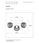 Spotlight ceiling lamps - Lucide MAREN Ceiling Spotlight Black 3xE14 Retro Style 77978/13/30 - product 6