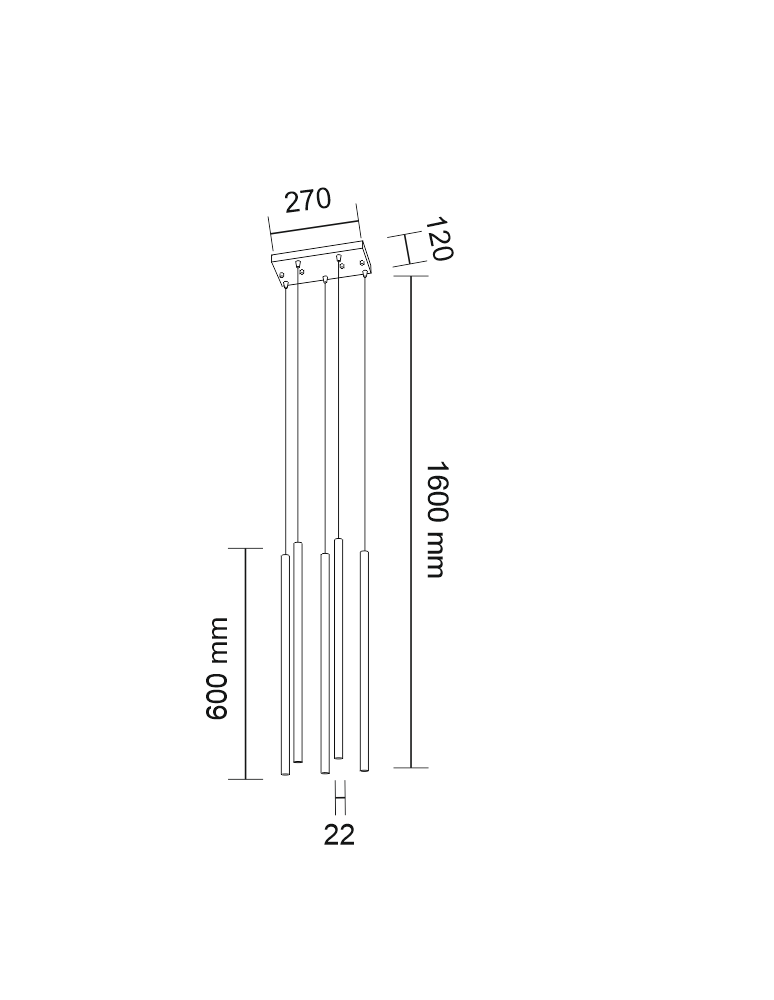 Pendant lamps - Shilo KOSAME 5xG9 black pendant 7848 - product kolory-swiatla.pl 2