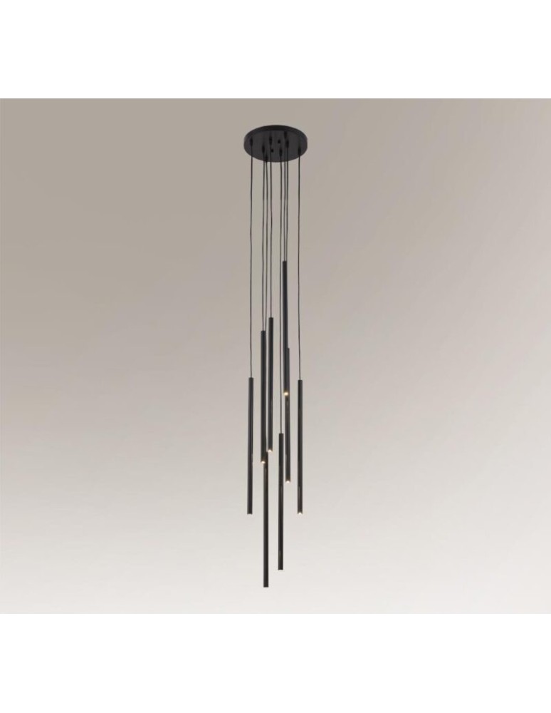 Pendant lamps - Shilo KOSAME 8xG9 black pendant 7856 - product kolory-swiatla.pl 1