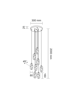 Shilo FUROKU 8xLED 600lm CRI90 black pendant 7952 - product 2