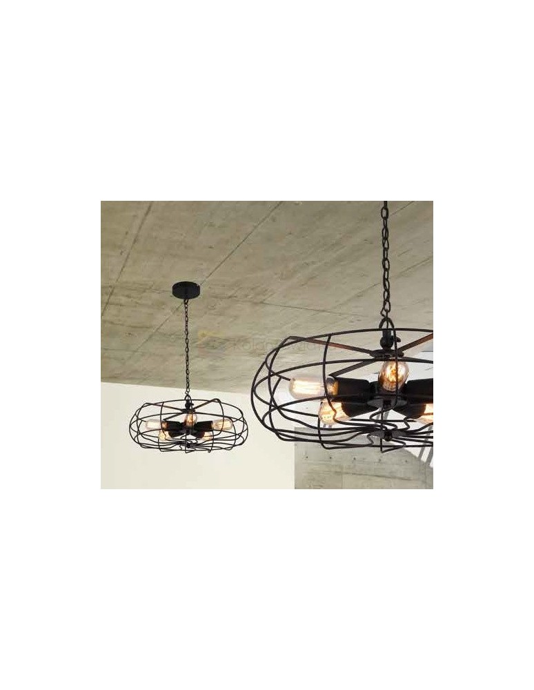 Pendant lamps - Azzardo FAN PENDANT 5xE27 Pendant Black AZ2532 - product kolory-swiatla.pl 1