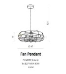 Pendant lamps - Azzardo FAN PENDANT 5xE27 Pendant Black AZ2532 - product 2