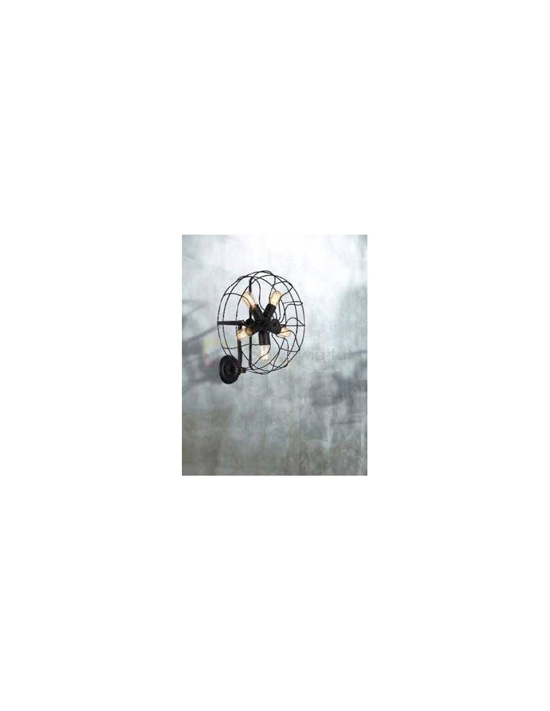 Loft wall lamps - industrial - Azzardo FAN WALL 5xE27 Wall Mount Black AZ1349 - product kolory-swiatla.pl 1