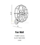 Loft wall lamps - industrial - Azzardo FAN WALL 5xE27 Wall Mount Black AZ1349 - product 2