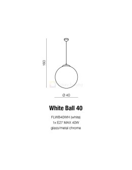Azzardo WHITE BALL 40 1xE27 Wisząca Biały AZ1328 - produkt 2