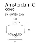 Ceiling lamps with crystals - Maxlight Plafond Amsterdam 60 cm C0060 - product 5