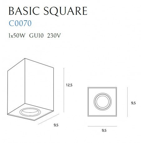 MAXlight BASIC SQUARE White C0070 Ceiling light.
