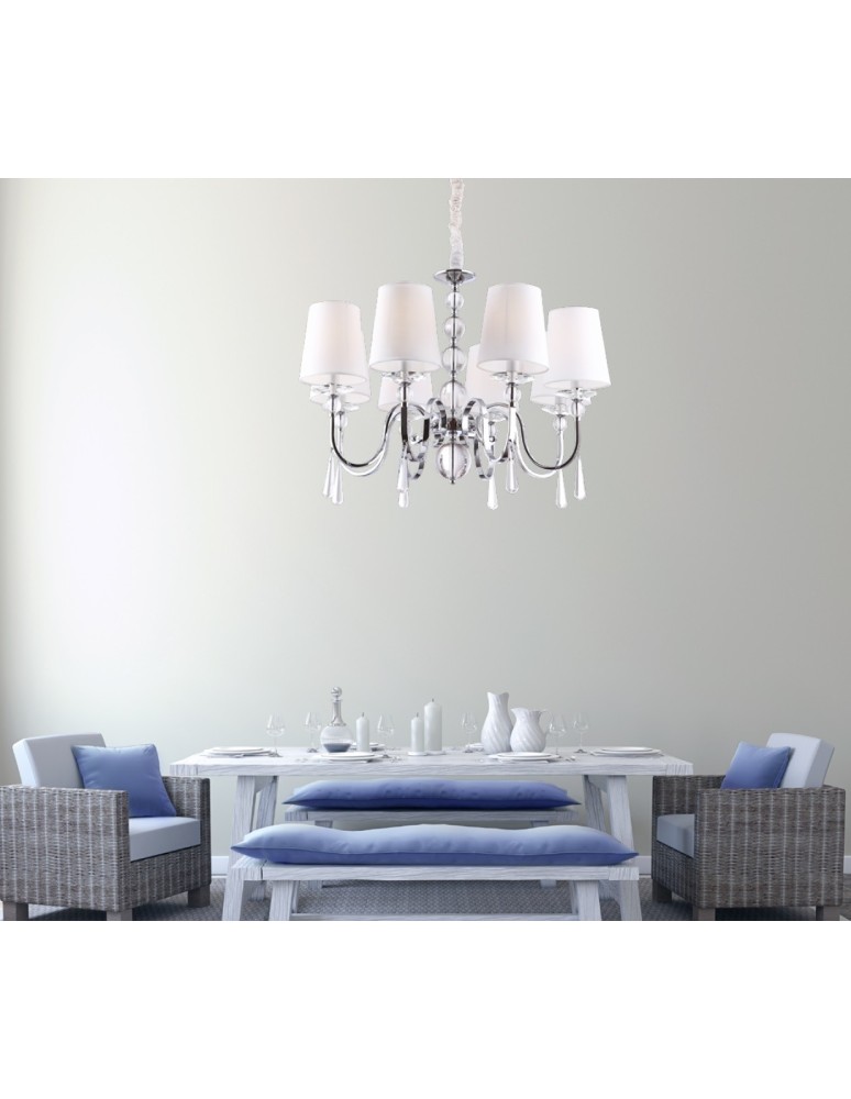 Chandelier with lampshade - Maxlight Charlotte Pendant Lamp 75 cm P0110 - product kolory-swiatla.pl 4