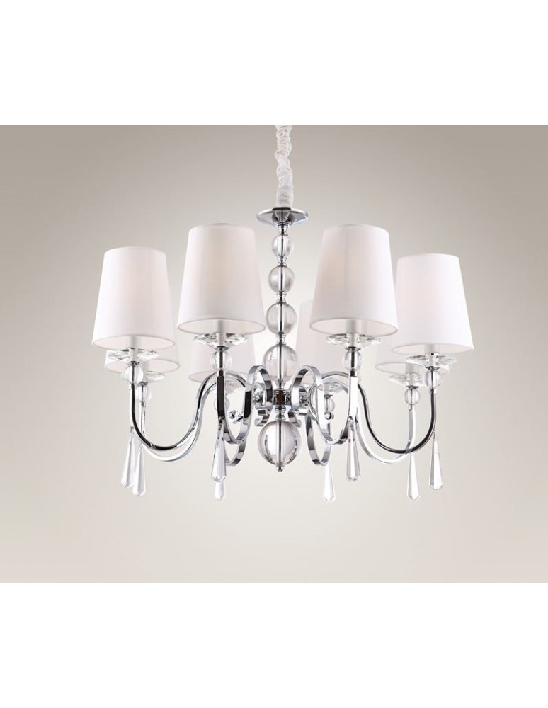 Chandelier with lampshade - Maxlight Charlotte Pendant Lamp 75 cm P0110 - product kolory-swiatla.pl 5