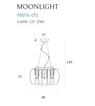 Glamour pendant lamps - Maxlight Moonlight Pendant Lamp P0076-05L. - product 3