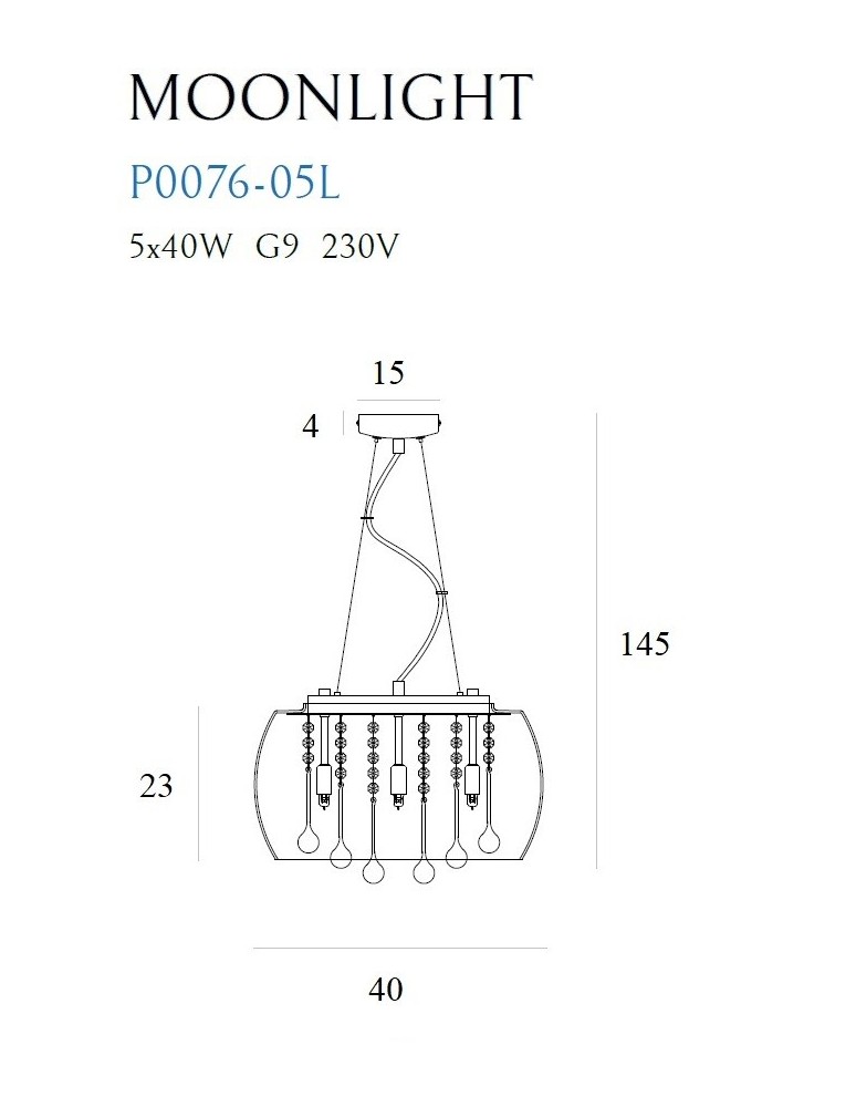 Maxlight Moonlight Pendant Lamp P0076-05L.