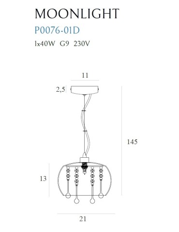 Maxlight MOONLIGHT mini P0076-01D Wisząca - produkt 2