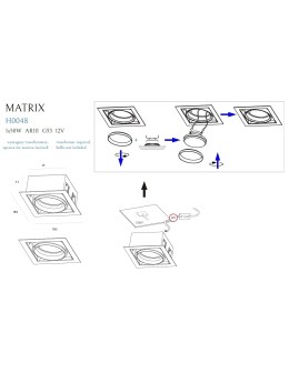 Maxlight Matrix I Black Ar111 GU10 230V H0048 recessed luminaire. - product 2
