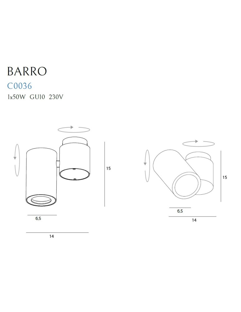 Ceiling spotlights - Maxlight Barro I Ceiling Lamp White C0036 - product kolory-swiatla.pl 4