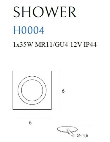 Maxlight Recessed Shower fixture IP54 H0004 - product 2