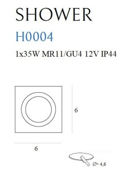 Maxlight Oprawa Wpustowa Shower IP54 H0004 - produkt 2