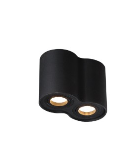 Maxlight Lampa Sufitowa Basic Round Czarna Podwójna C0086