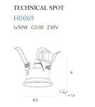 Flush-mounted lamps - pendants - Maxlight Deep White GU10 recessed luminaire H0069. - product 5