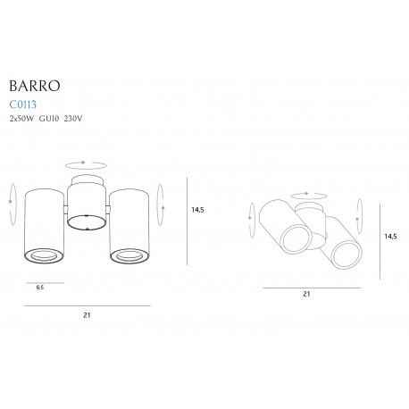 MAXlight BARRO II C0113 Plafon