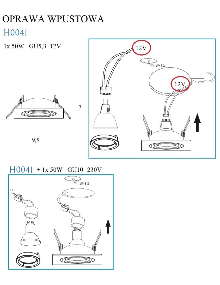 Flush-mounted lamps - pendants - Maxlight Fine Square Recessed Fixture Chrome H0041. - product kolory-swiatla.pl 3