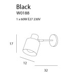 Retro wall lamps - Maxlight Wall lamp Black W0188 - product 3
