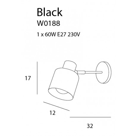 MAXlight BLACK W0188 Kinkiet