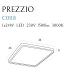Glamour ceiling lamps - Maxlight Plafon Prezzio Square 44x44 cm 24W C0118 - product 3