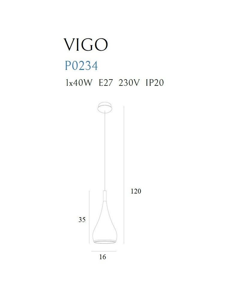 Single pendant lamps - Maxlight VIGO White P0234 Pendant. - product kolory-swiatla.pl 3