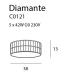 Ceiling lamps with crystals - Maxlight Plafond Diamante Small 38 cm C0121 - product 4