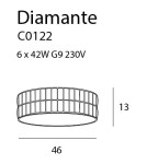 Ceiling lamps with crystals - Maxlight Plafond Diamante Large 46 cm C0122 - product 3