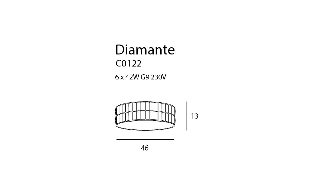 MAXlight Diamante Plafond 46cm C0122