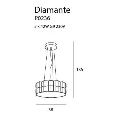 MAXlight Diamante Hanging 38cm P0236