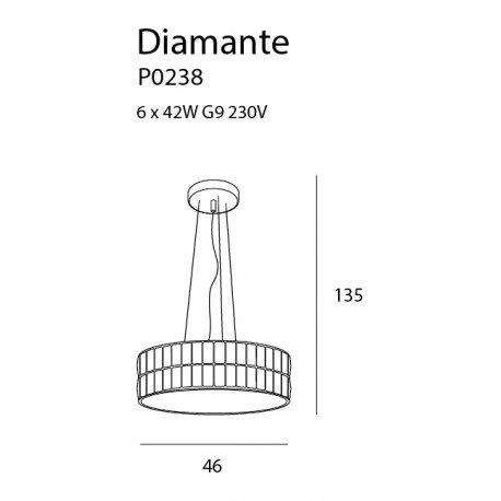 MAXlight Diamante Wisząca 46cm P0238