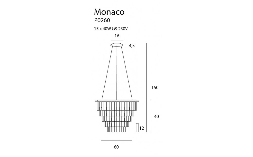 MAXlight Monaco Hanging 60cm P0260