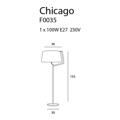 MAXlight Chicago Floor White 1xE27 F0035.