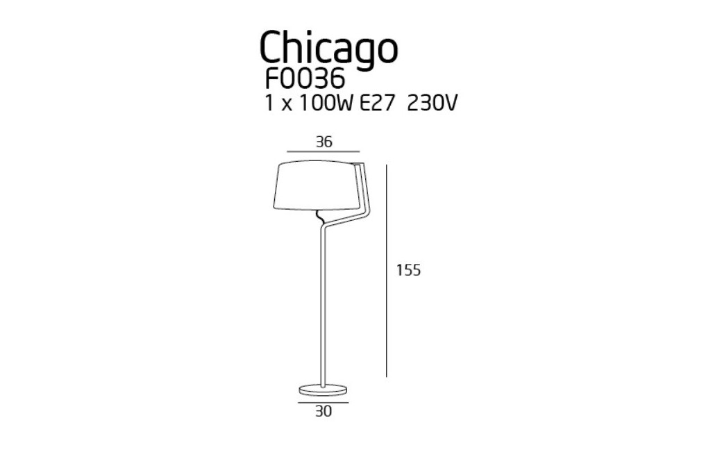 MAXlight Chicago Floor Lamp Black 1xE27 F0036