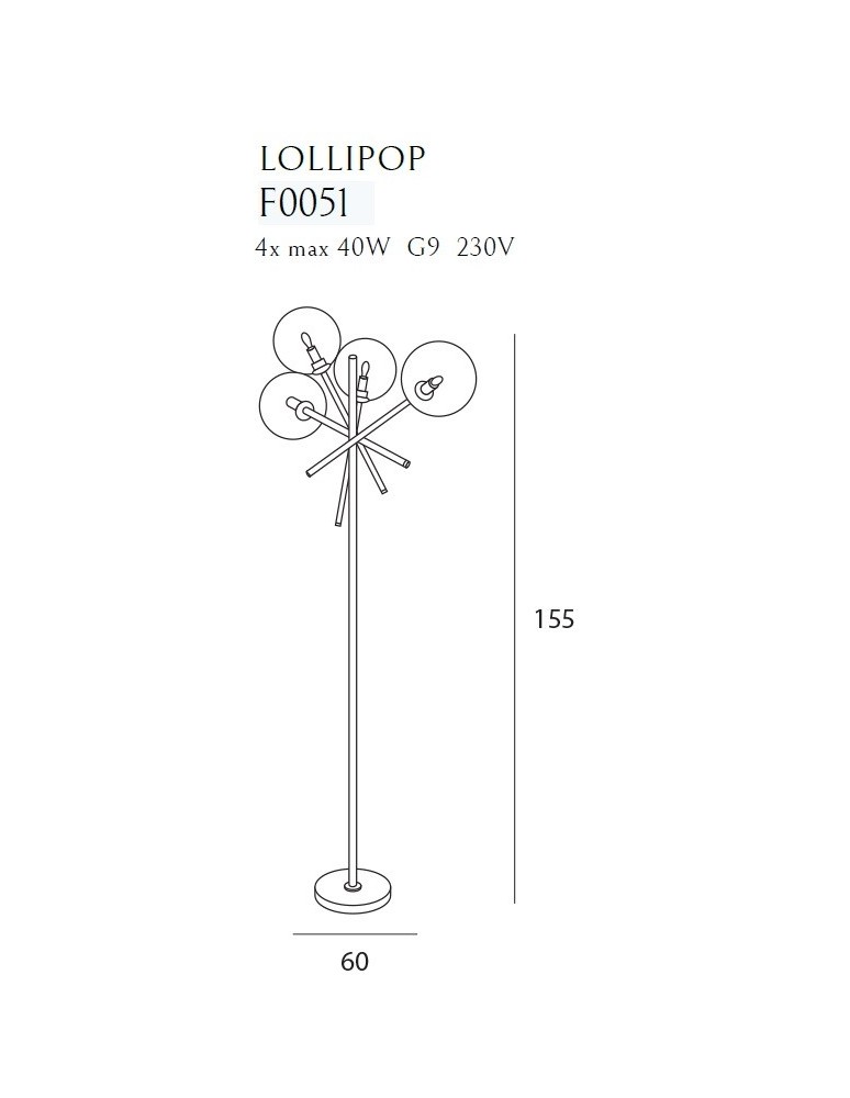 Black floor lamps - Maxlight Lollipop Black F0051 Floor Lamp. - product kolory-swiatla.pl 3