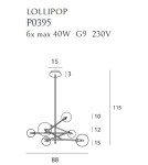 Pendant lamps - Maxlight Lollipop Black P0395 Pendant Lamp. - product 4