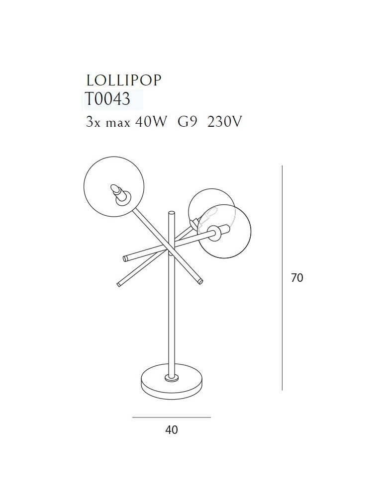Modern table lamps - Maxlight Lollipop Black Table Lamp T0043. - product kolory-swiatla.pl 3
