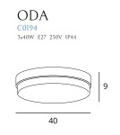 Hermetic plafonds - Maxlight Oda Ceiling Lamp Black C0194. - product 4