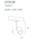 Lamps for 3-phase busbars - Maxlight Otium Max GU10 Rail Lamp Black S0003 - product 3
