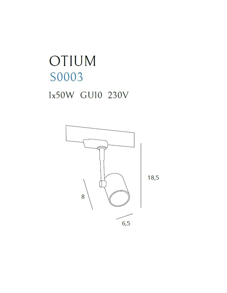 Lamps for 3-phase busbars - Maxlight Otium Max GU10 Rail Lamp Black S0003 - product kolory-swiatla.pl 3