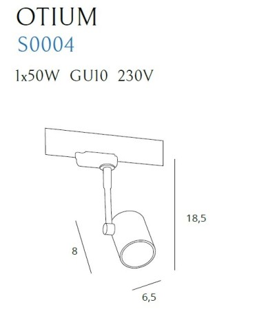 Maxlight Otium Max GU10 Rail Lamp White S0004 - product 2