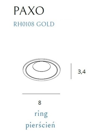 Maxlight Gold Pierścień Ozdobny Do Oprawy Wpustowej Paxo LED Złoty RH0108 GOLD - produkt 2