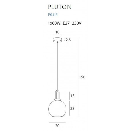 MAXlight Lampa Wisząca PLUTON E27 60W P0415