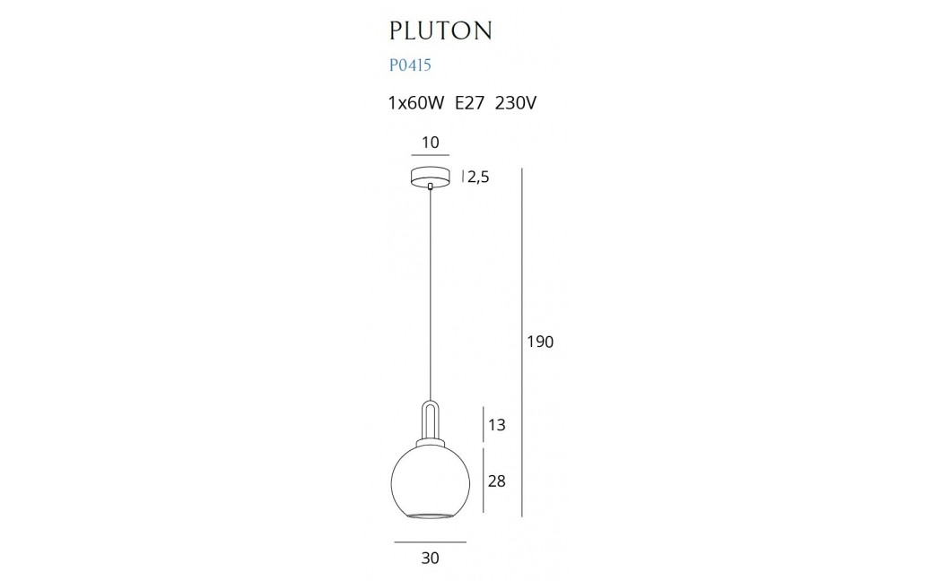 MAXlight Lampa Wisząca PLUTON E27 60W P0415