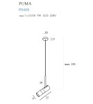 Pendant lamps - Maxlight Puma 1 GU10 P0408 Pendant Lamp. - product 4